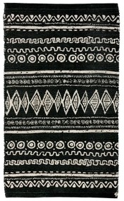 Tappeto in cotone bianco e nero , 55 x 140 cm Ethnic - Webtappeti