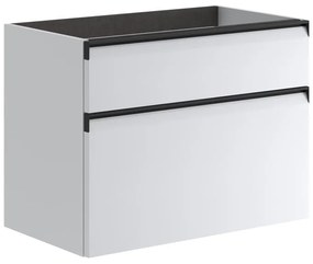 Mobile da bagno sotto lavabo Fusion bianco opaco L 79.5 x H 60 x P 45.5 cm 2 cassetti, lavabo non incluso