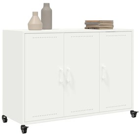 Credenza bianca 100,5x39x72 cm in acciaio laminato a freddo