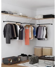 Set di 2 appendiabiti da parete per grucce LINEA, nero