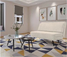 Divano letto in velluto a coste color crema 140 cm Mallory - Støraa