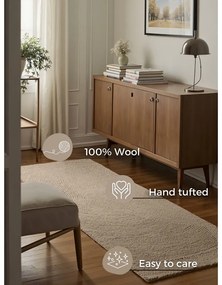 Passatoia beige in lana tessuta a mano 80x300 cm Eleni Light Beige – Hanse Home