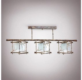 Lampadario a sospensione con supporto rigido SAVANNAH KUBO 3xE27/40W/230V chiaro