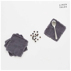 Sottobicchieri in tessuto grigio scuro in set da 4 Dark Grey - Linen Tales