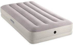 Intex 64177 - Materasso Gonfiabile Prestige Mid-Rise Singolo, con Pompa USB, PVC, Grigio, 99x191x30 cm