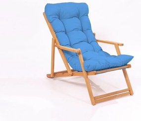 Sdraio da giardino in legno di colore blu-naturale - Floriane Garden