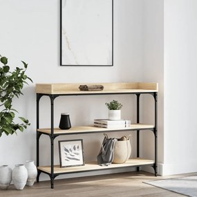 Tavolino Consolle Con Ripiani Rovere Sonoma 100x30x80 Cm /