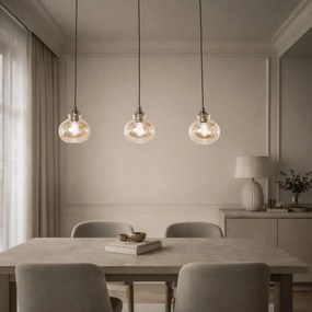 Lampada a sospensione Tymoni Lindby, dimmerabile, Crema / Ambra, Soggiorno / Sala da pranzo, Vetro, Vintage, Lampada a sospensione