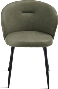 Sedia in ecopelle Oliva e sruttura in metallo SLANG 2 sedie