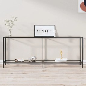 Tavolo Consolle Trasparente 200x35x75,5 Cm İn Vetro Temperato /