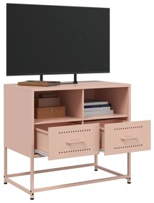 Mobile tv rosa 68x39x60,5 cm in acciaio