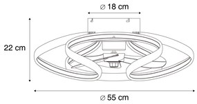 Ventilatore da soffitto ottone 55 cm con LED dimmerabile con telecomando - Mandy