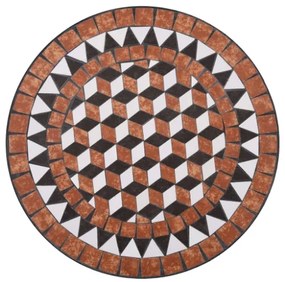 Tavolino da Bistrot con Mosaico Marrone 60 cm in Ceramica