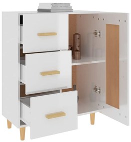 Credenza 69,5x34x90 cm in legno multistrato bianco lucido