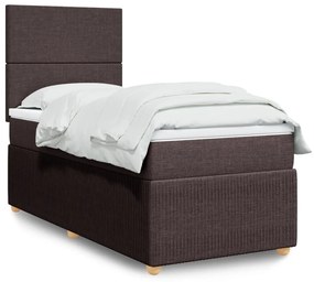 Giroletto A Molle Con Materasso Marrone Scuro 90x190cm Tessuto /