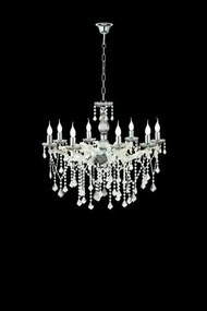 Lampadario damasco 8 luci fume' e cromo attacco e14 d.82cm