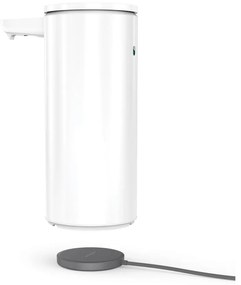 Dispenser di sapone in metallo touchless bianco da 414 ml - simplehuman