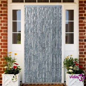 vidaXL Zanzariera Bianco e Grigio 90x220 cm Ciniglia