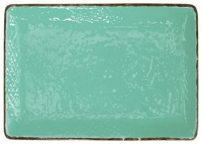 Vassoio in Ceramica 32x26 - Set 4 Pz - Colore Verde Acqua Tiffany -