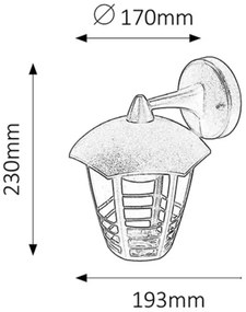 Rabalux 8617 - Applique da esterno MARSEILLE 1xE27/60W/230V