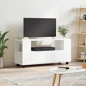 Mobile Porta Tv Bianco 102x34,5x43 Cm İn Legno Multistrato /