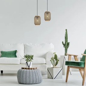 Rabalux 72091 - Lampadario ADALLA 1xE27/40W/230V in rattan su cavo