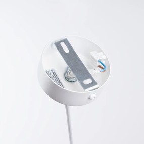 Lampadario bianco con paralume in vetro Belinda – Sollux