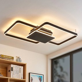 Lucande Kadira plafoniera LED, 102 cm, nero