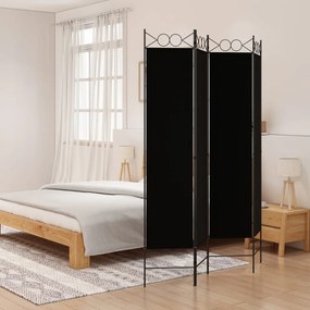 Divisorio A 4 Pannelli Nero 160x200 Cm İn Tessuto /