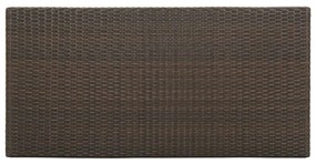 Tavolo da bar con ripiani marrone 120x60x110 cm in polyrattan
