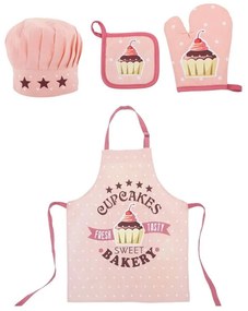 Set da cucina in cotone per bambini 4 pz Cupcakes - Tiseco Home Studio