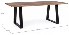 Tavolo Artur 200x95h cm piano in legno