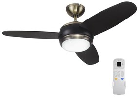 Ventilatore da soffitto Villar nero, Ø 106 cm, CCT, dimmerabile, INSPIRE IP20