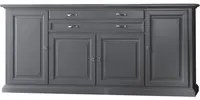 Madia credenza in legno massello 4 ante grigio opaco l.245 p.52 h.110 - Mobili 2G