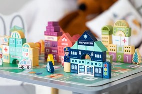 Set di costruzioni educative in legno per bambini - città 121 pezzi