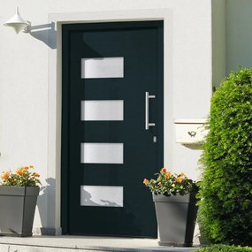 Porta Dıngresso İn Alluminio E Pvc Antracite 100x210 Cm /