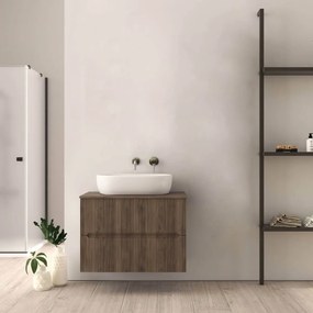 Mobile bagno cannettato 80 cm finitura noce Palermo