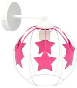 Applique per bambini STARS 1xE27/15W/230V rosa/bianco