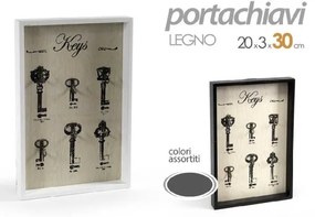 Trade Shop - Bacheca Portachiavi Da Parete Legno Appendino Keys 20x3x30 Cm Vari Colori 813474