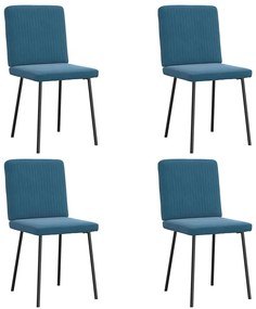 Sedie Da Pranzo 4 Pz Blu İn Velluto /