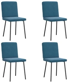 Sedie Da Pranzo 4 Pz Blu İn Velluto /