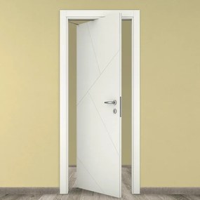 Porta tamburata rototraslante Oblique bianco L 80 x H 210 cm sinistra