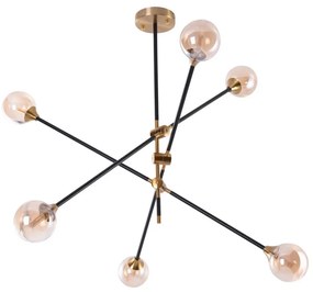 Azzardo AZ4700 - Lampadario su palo SOLEN 6xG9/30W/230V nero/oro