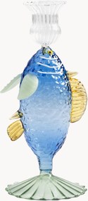 Portacandela fatto a mano in vetro borosilicato Fish