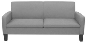 Divano a 3 posti 180x65x76 cm grigio chiaro