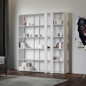 Libreria Eleganza Kato, Composizione B Kato 6R 2 fianchi 4 fasce lunghe / Bianco