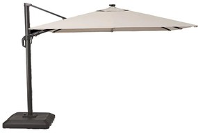 Ombrellone decentrato grigio SONORA II NATERIAL L 288 x 288 cm con telo tortora