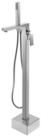 Rubinetto per vasca getto laminare cristallino Freestanding per pavimento cromo