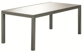 Tavolo da giardino allungabile Lyra NATERIAL in alluminio marrone con piano in vetro  per 6 persone 180/260x90cm