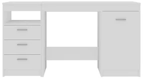 Scrivania bianca 140x50x76 cm in legno multistrato